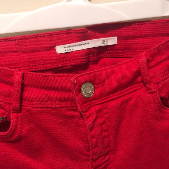 Zara red trafaluc jeans - Picture 3 of 4